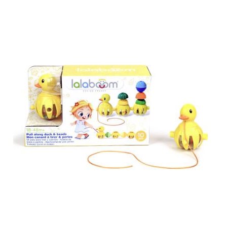 Push  /  Pull duck and educational beads - 10 pieces