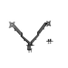 IntekView Support pour 2 écrans avec ressort à gaz Bras simple