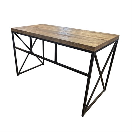 BUREAU 48'' BOIS BRUN / METAL NOIR