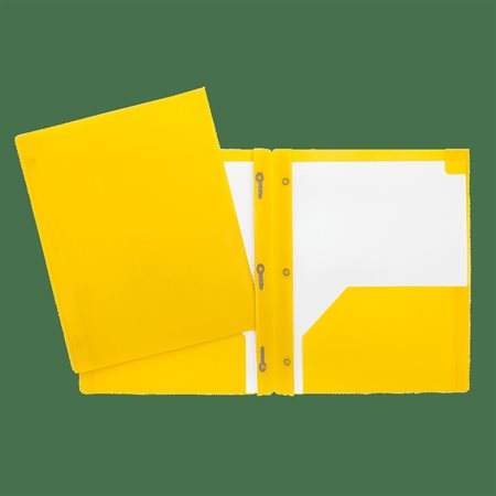 Duo tangs plastifiés à pochettes, jaune